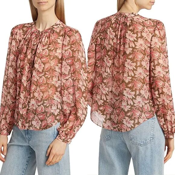 VERONICA BEARD Ashlynn Floral Print Silk Shirt - Picture 7 of 12